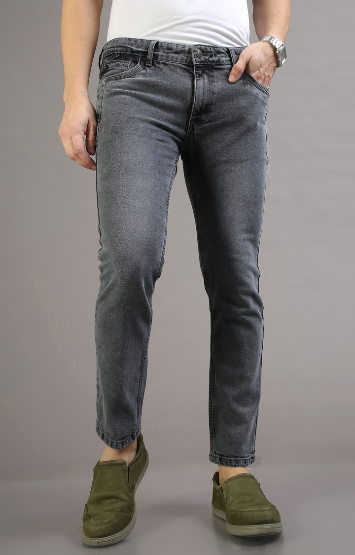 VUDU | Men's Grey Cotton Slim Jeans
