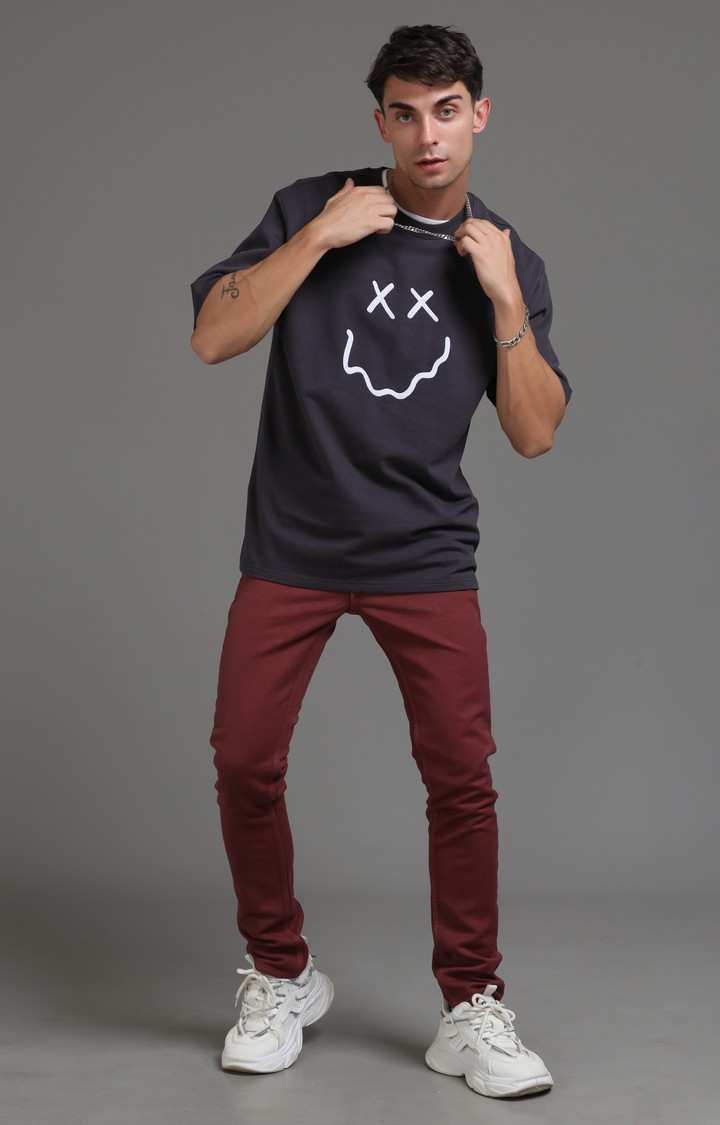 Men's Maroon Denim Slim Jeans