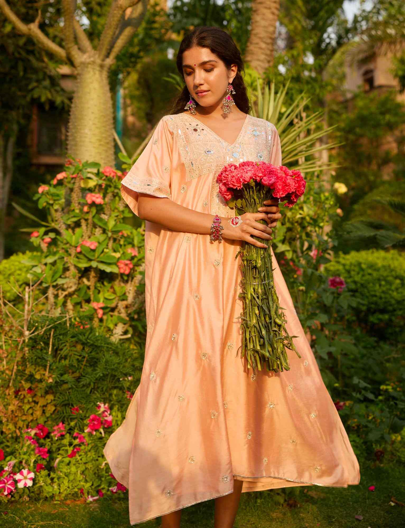 Zeenat Pink Kaftan