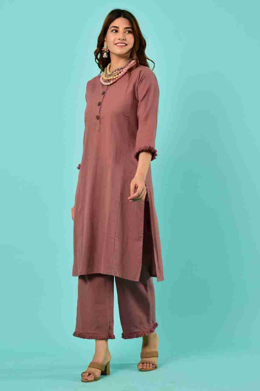 Naksh Brown Co-ordinated Kurta and Pants ( Set of 2 )