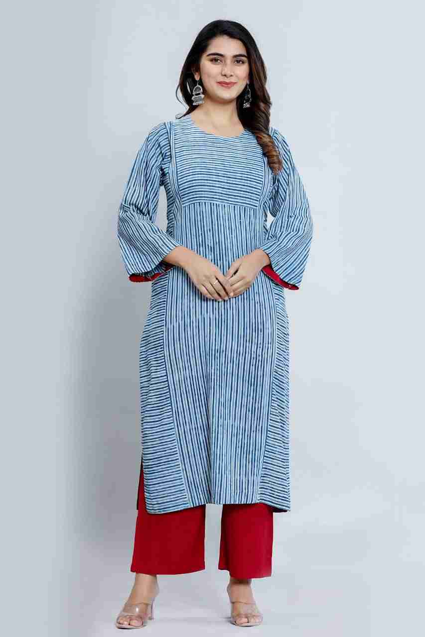 Naksh Indigo Straight Kurta and Pants (Set of 2)