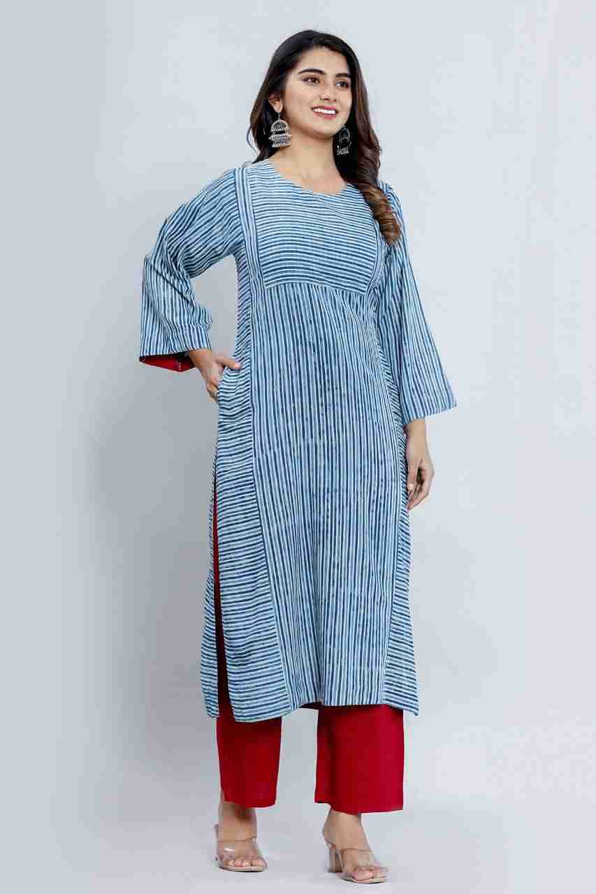 Naksh Indigo Straight Kurta and Pants (Set of 2)