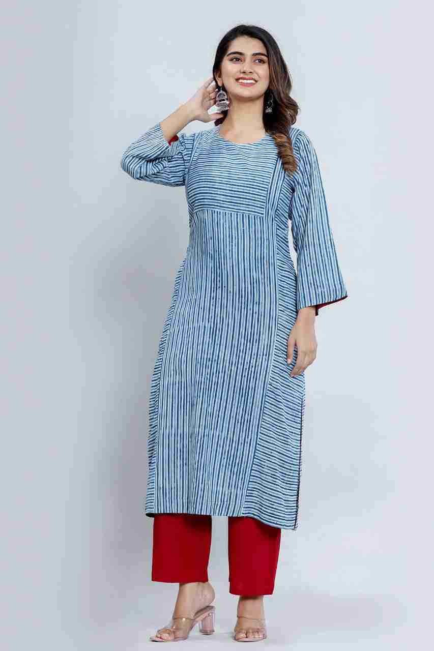 Naksh Indigo Straight Kurta and Pants (Set of 2)