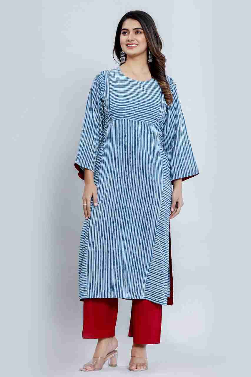 Naksh Indigo Straight Kurta and Pants (Set of 2)