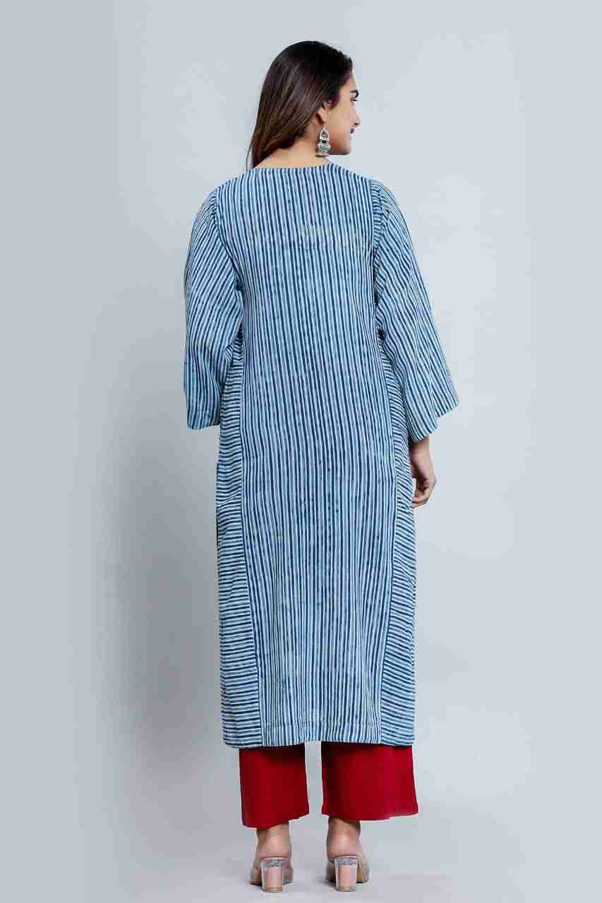 Naksh Indigo Straight Kurta and Pants (Set of 2)