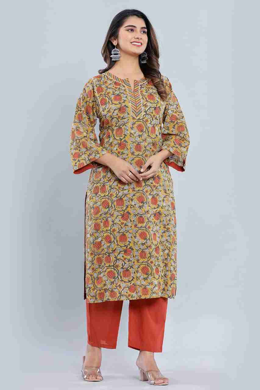 Naksh Beige Floral Straight Kurta and Pants (Set of 2)