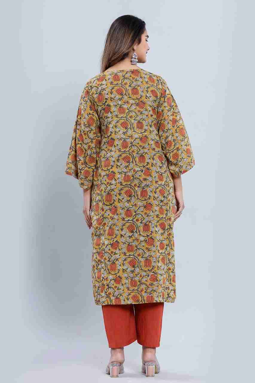 Naksh Beige Floral Straight Kurta and Pants (Set of 2)