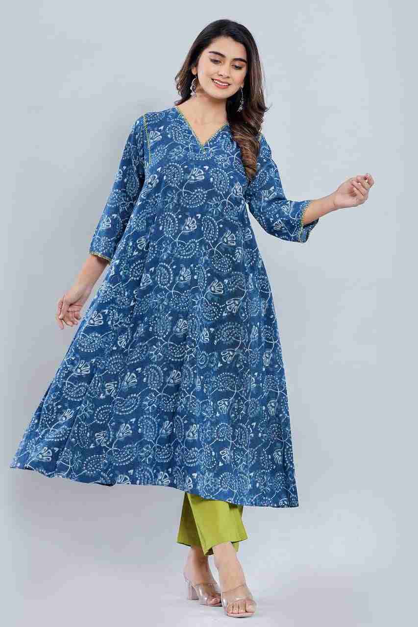 Naksh Indigo Kalidaar Kurta and Pants (Set of 2)