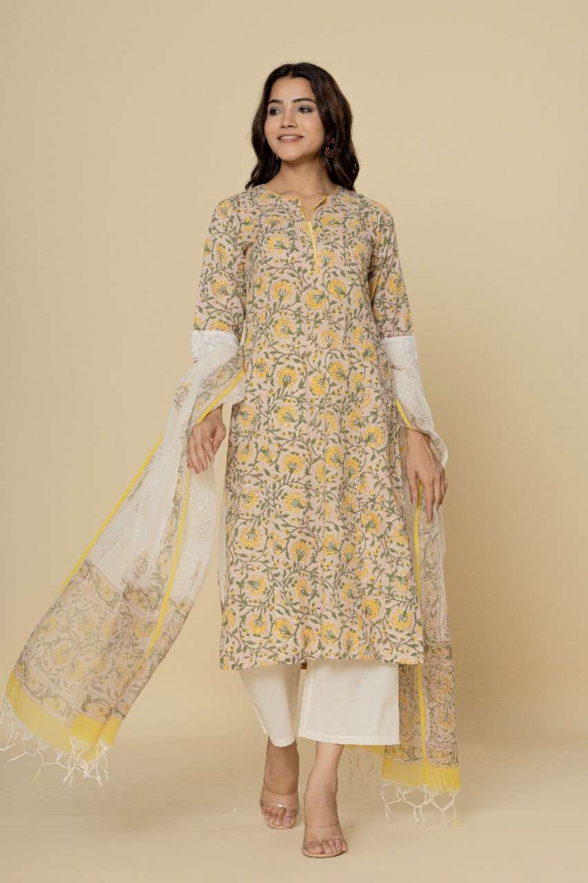 Naksh Floral Straight Kurta And Dupatta (Set of 2)