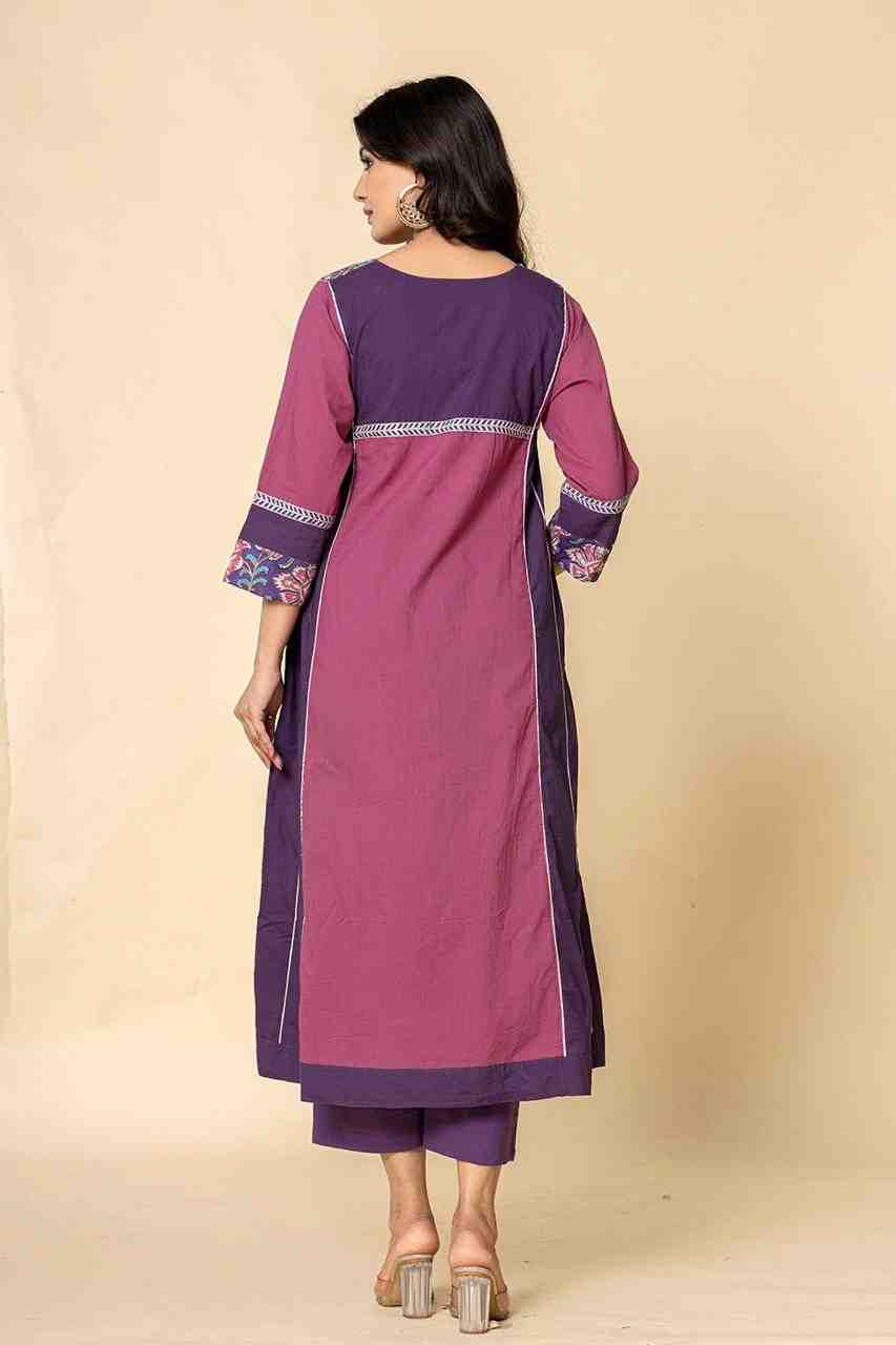 Naksh Purple-Pink Dual Tone Side Kalis Kurta And Pants (Set of 2)