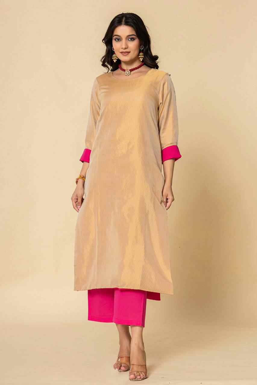 Naksh Golden Tissue Straight Kurta Set of 3