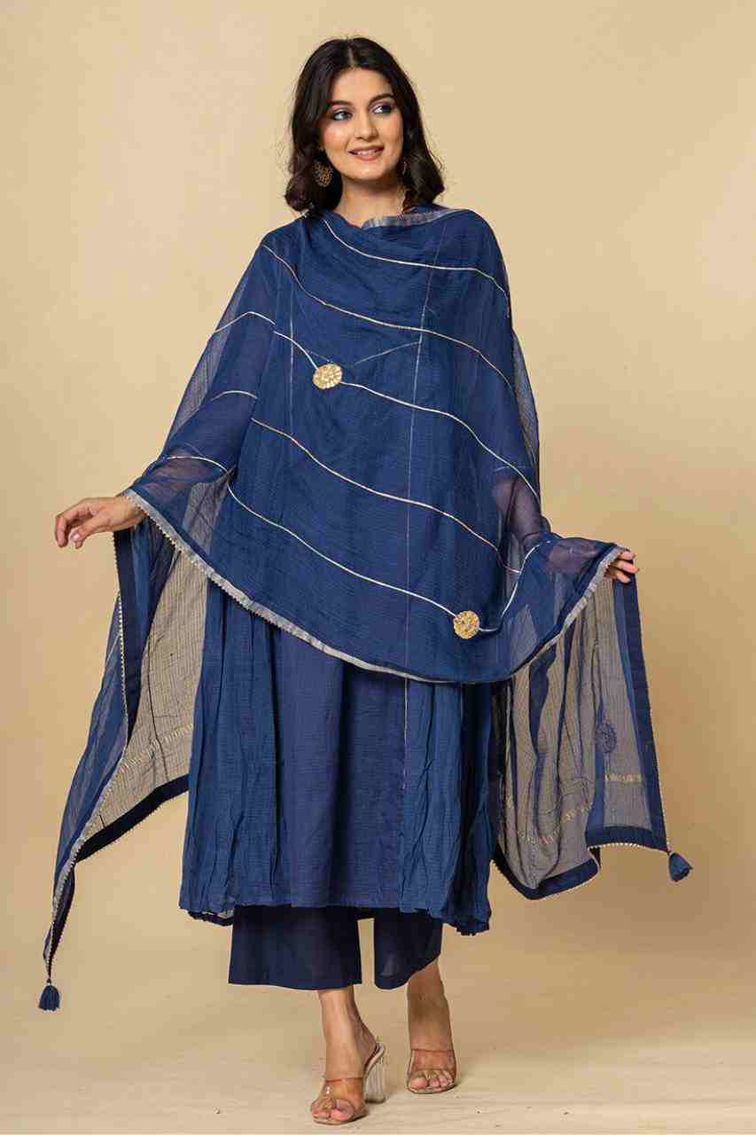 Blue Pure Kota Doriya Kurta Set1
