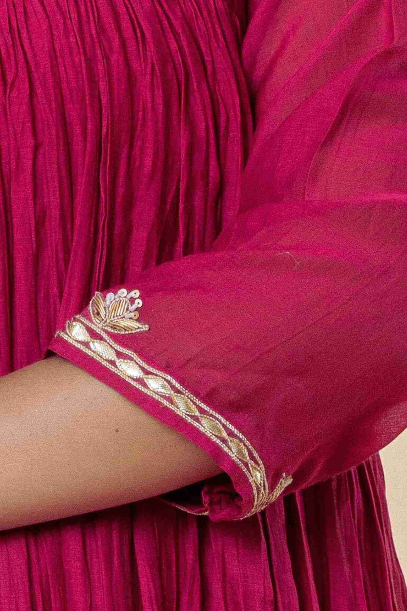 Deep Rose Zardozi Kurti Pant Set
