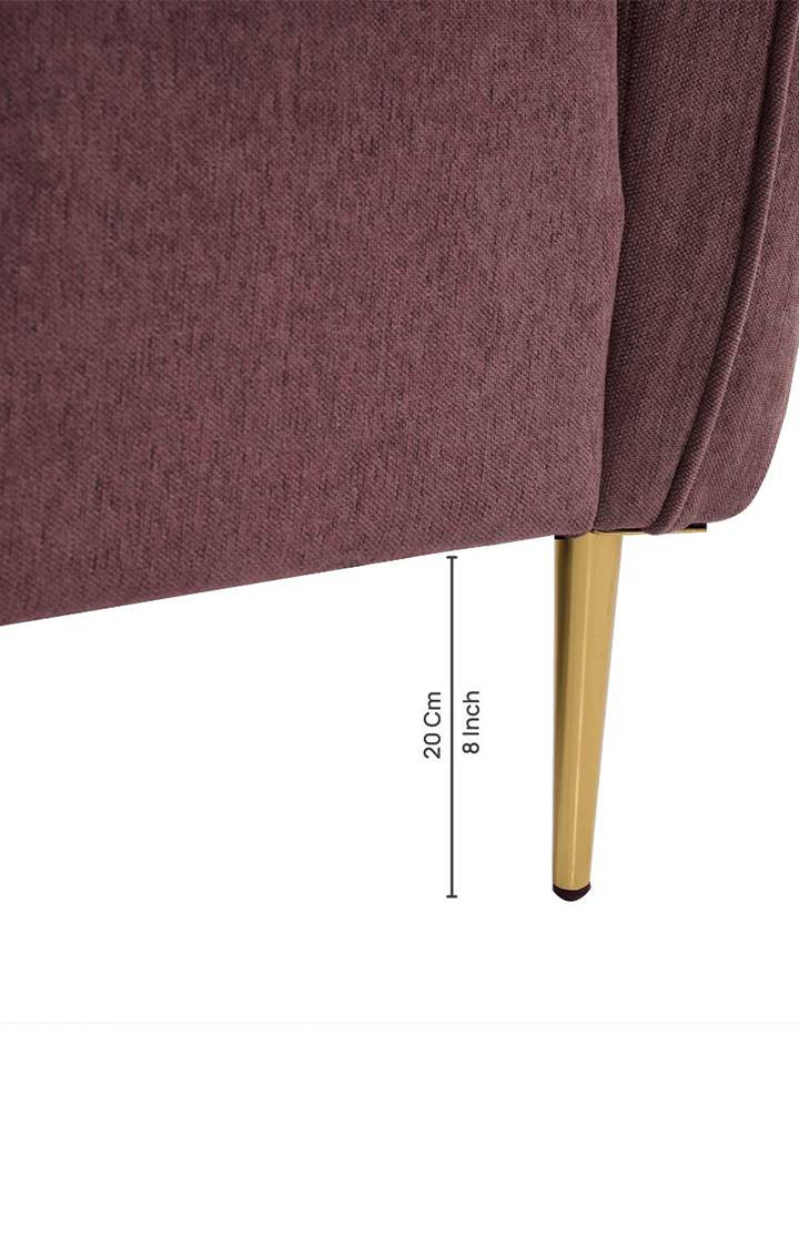 neudot Diva RHS Sofa Chaise Lounger with Golden Legs for Living Room|Bedroom|2 Person Sofa|Diwan|Premium Fabric | Solid Wood Frame|2 Seater (Colour : Ceramic Pink (DIY))
