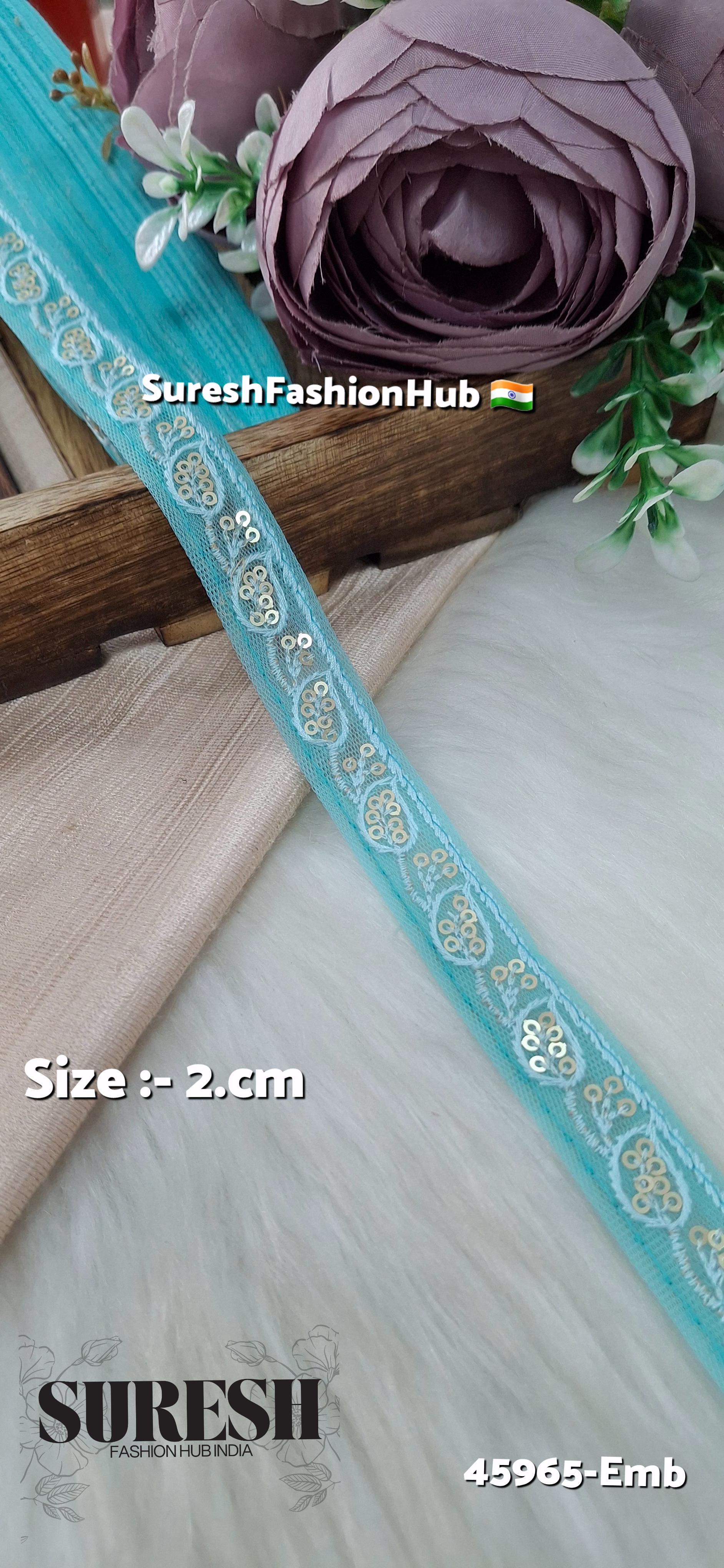 Sea Green Tone-on-Tone Embroidery Lace