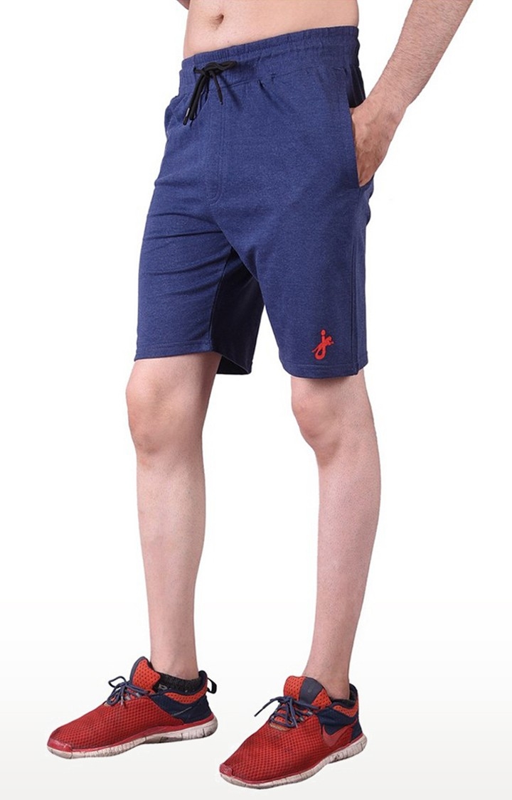 JAGURO | Blue Denim Cotton Melange Shorts 2