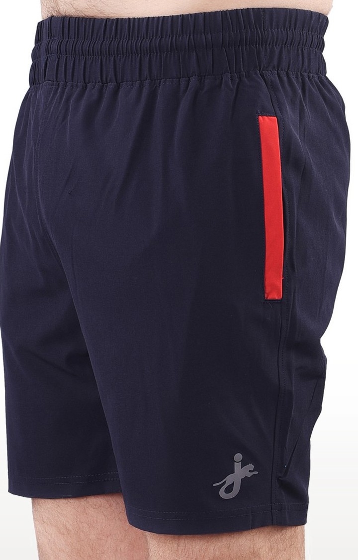 JAGURO | Blue Polyester Solid Activewear Shorts 3