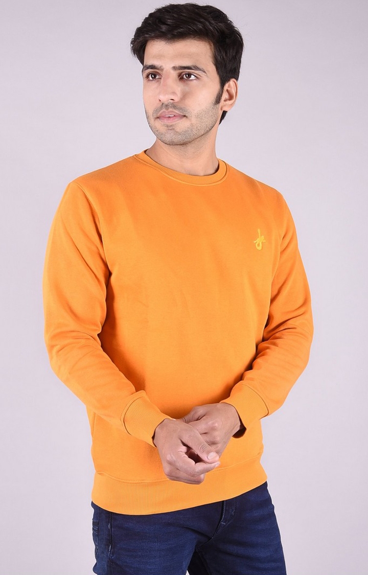 JAGURO | Trendy Men's Cotton Mustard Sweatshirt 0