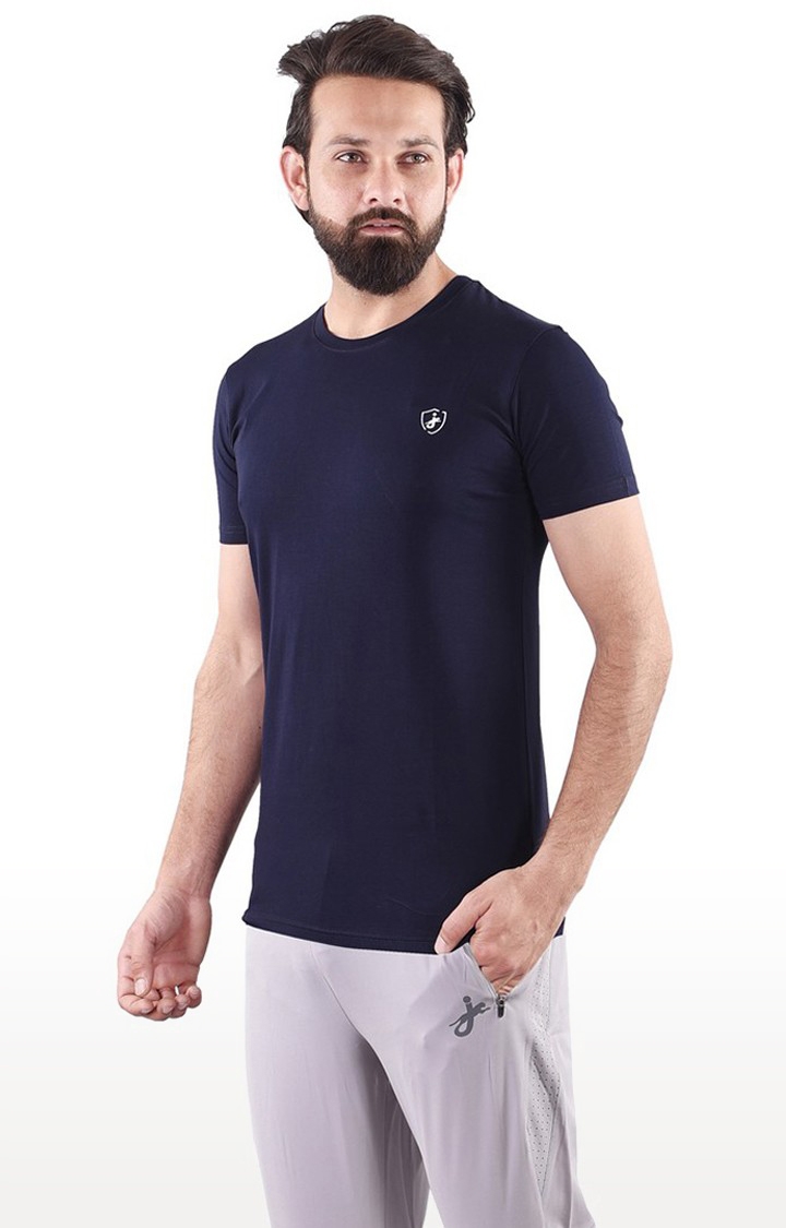 JAGURO | Blue Solid T-Shirt 3