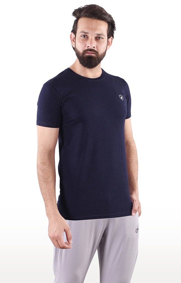 JAGURO | Blue Solid T-Shirt 2