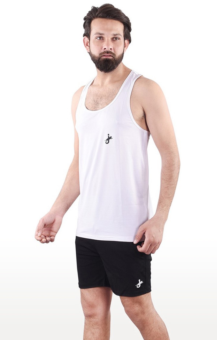 JAGURO | White Solid Activewear T-Shirt 0
