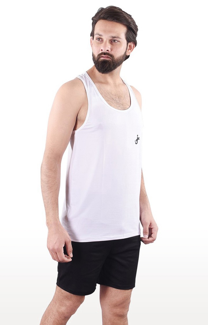 JAGURO | White Solid Activewear T-Shirt 2