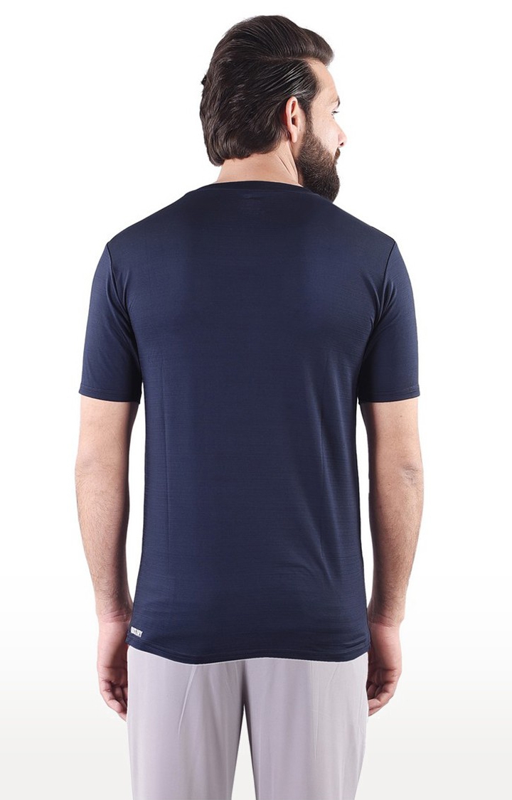 JAGURO | Blue Solid Activewear T-Shirt 4