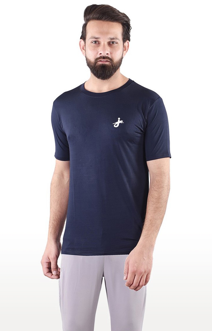 JAGURO | Blue Solid Activewear T-Shirt 0
