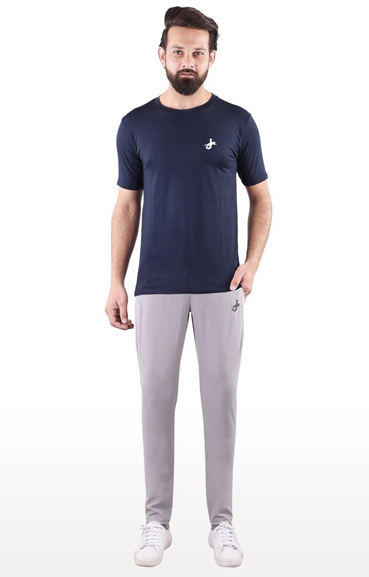 JAGURO | Blue Solid Activewear T-Shirt 1