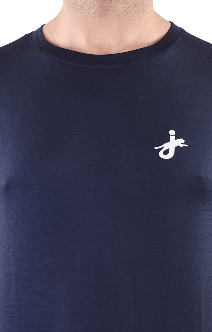 JAGURO | Blue Solid Activewear T-Shirt 5