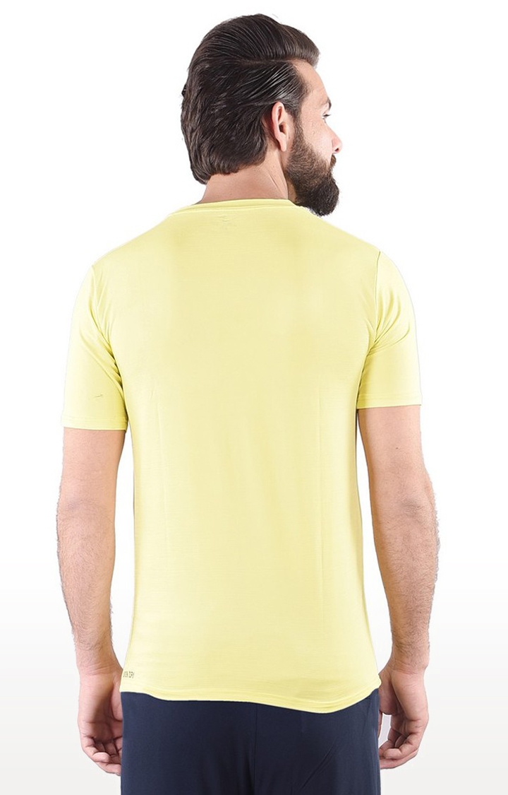 JAGURO | Yellow Solid Activewear T-Shirt 4