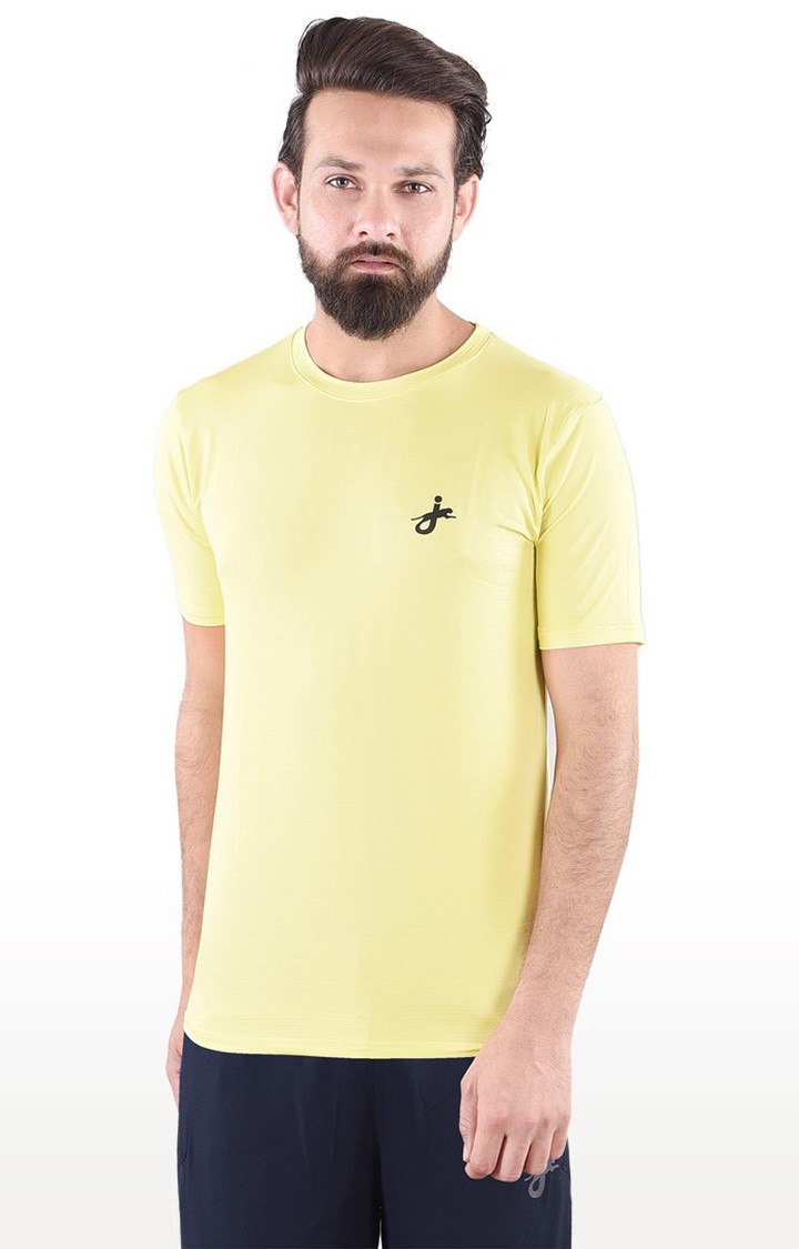 JAGURO | Yellow Solid Activewear T-Shirt 0