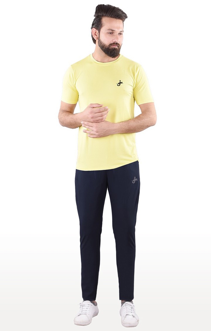 JAGURO | Yellow Solid Activewear T-Shirt 1
