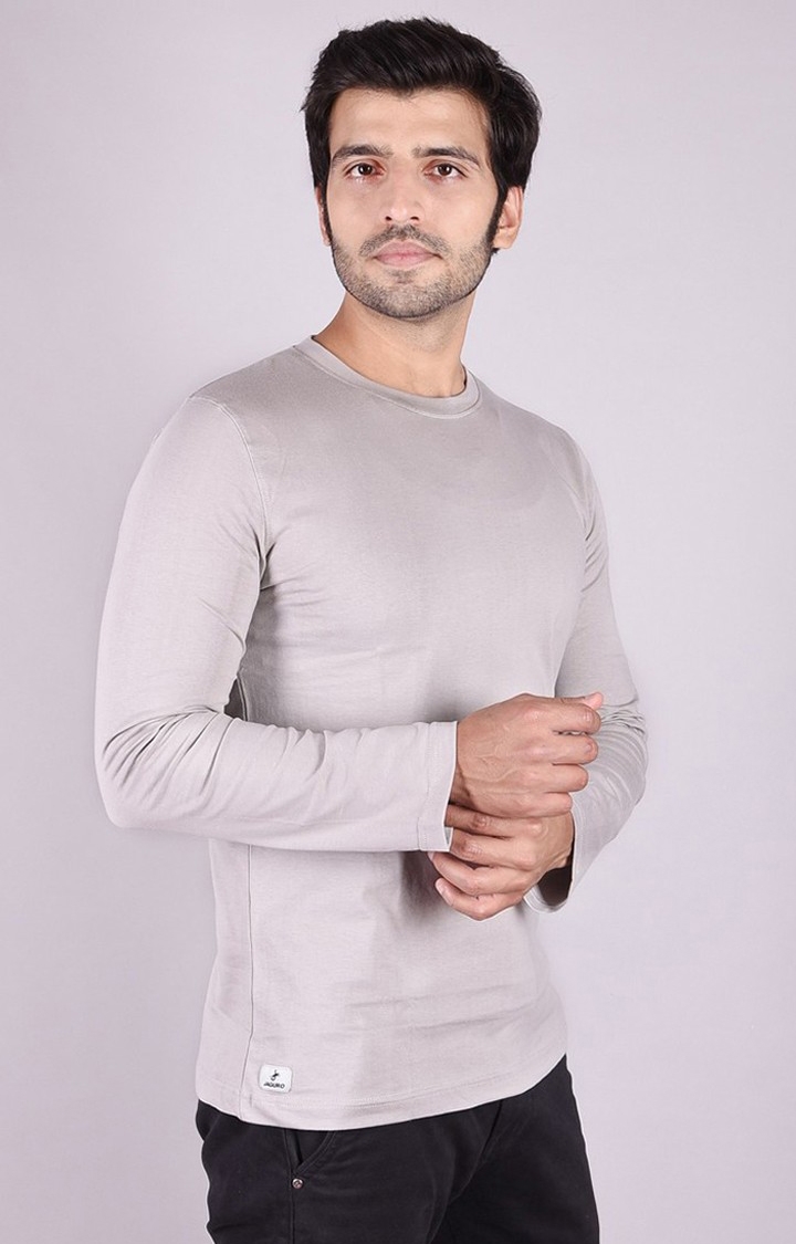 JAGURO | Grey Solid T-Shirt 3