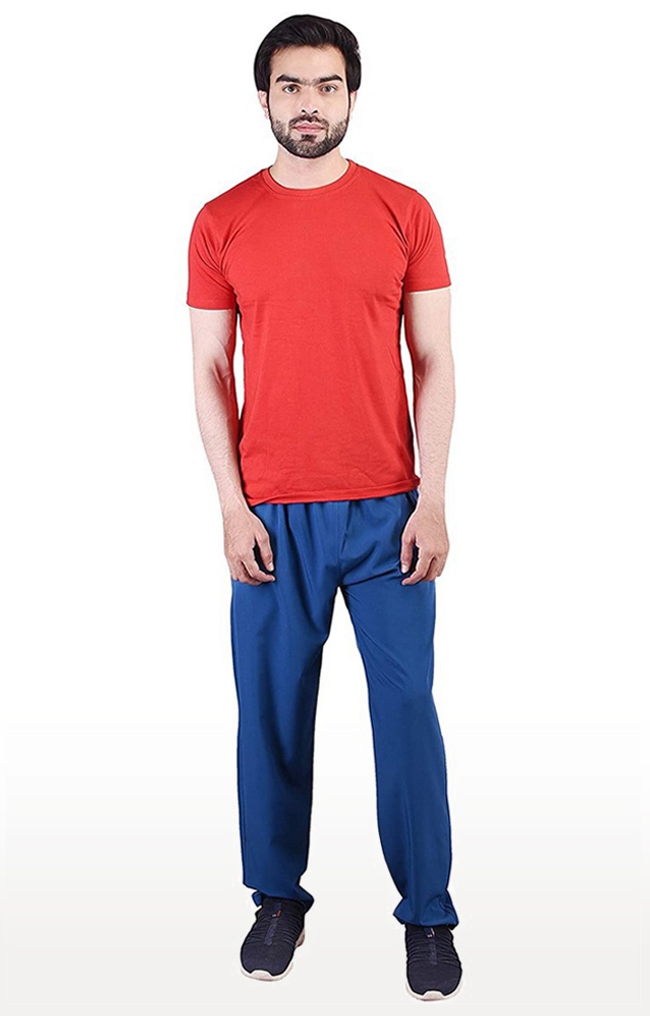 JAGURO | Royal Blue Polyester Solid Track pant 1