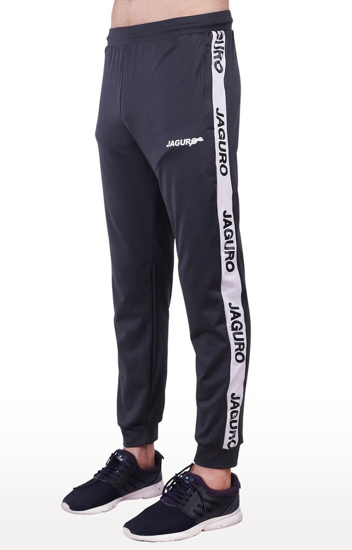 JAGURO | Grey Polyester Solid Joggers 2