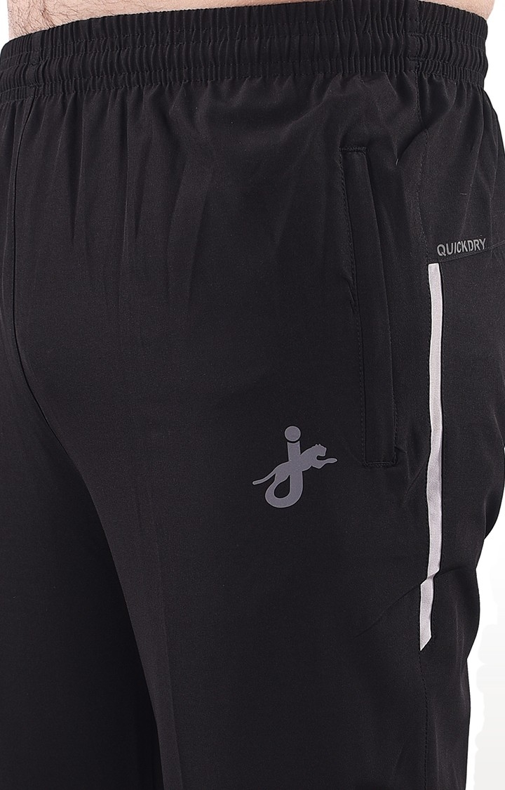 JAGURO | Black Polyester Solid Track pant 5