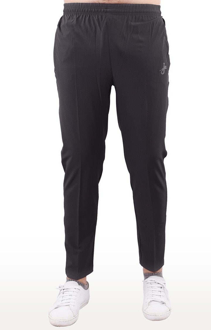 JAGURO | Grey Polyester Solid Track pant 0