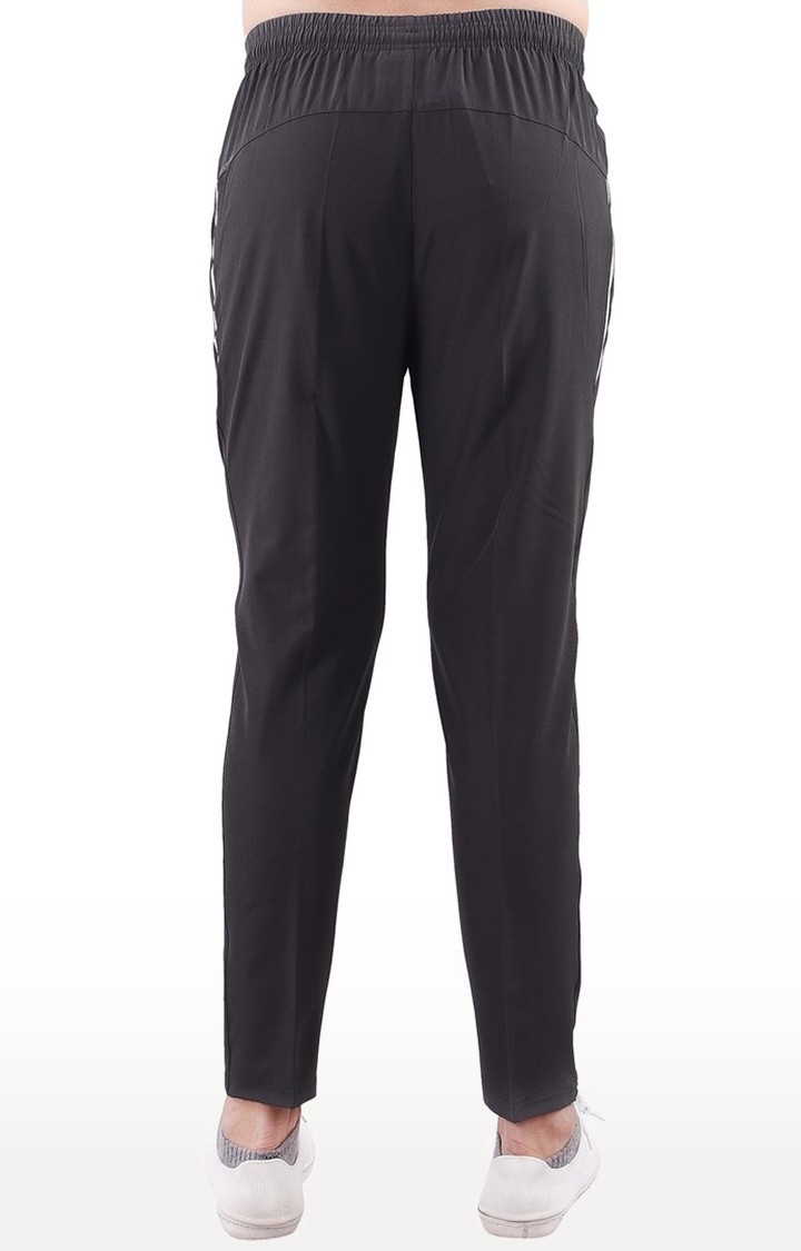 JAGURO | Grey Polyester Solid Track pant 4