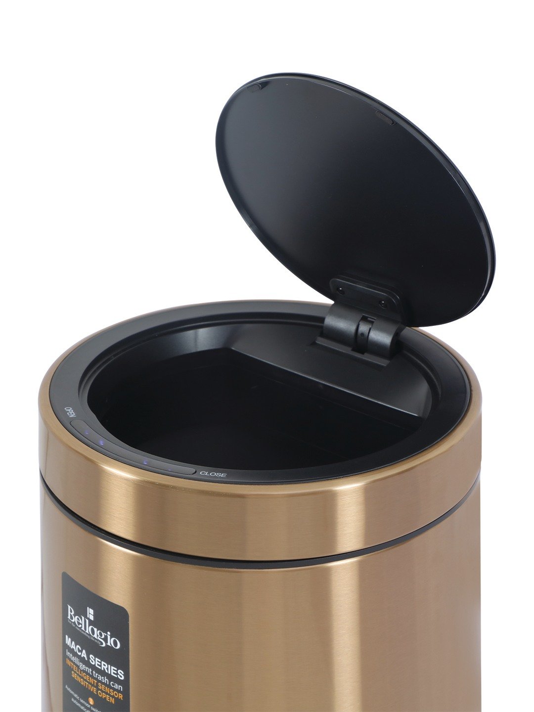 Bellagio Bronze Copper 12L Cylindrical Shape Sensor 410High-Quality Stainless Steel Intelligent Trash Can/DustBin