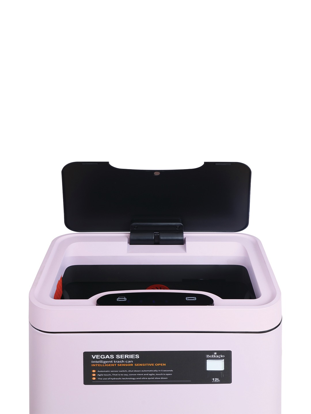 Bellagio Pink 12L Sensor 410High-Quality Stainless Steel Intelligent Trash Can/DustBin With Legs