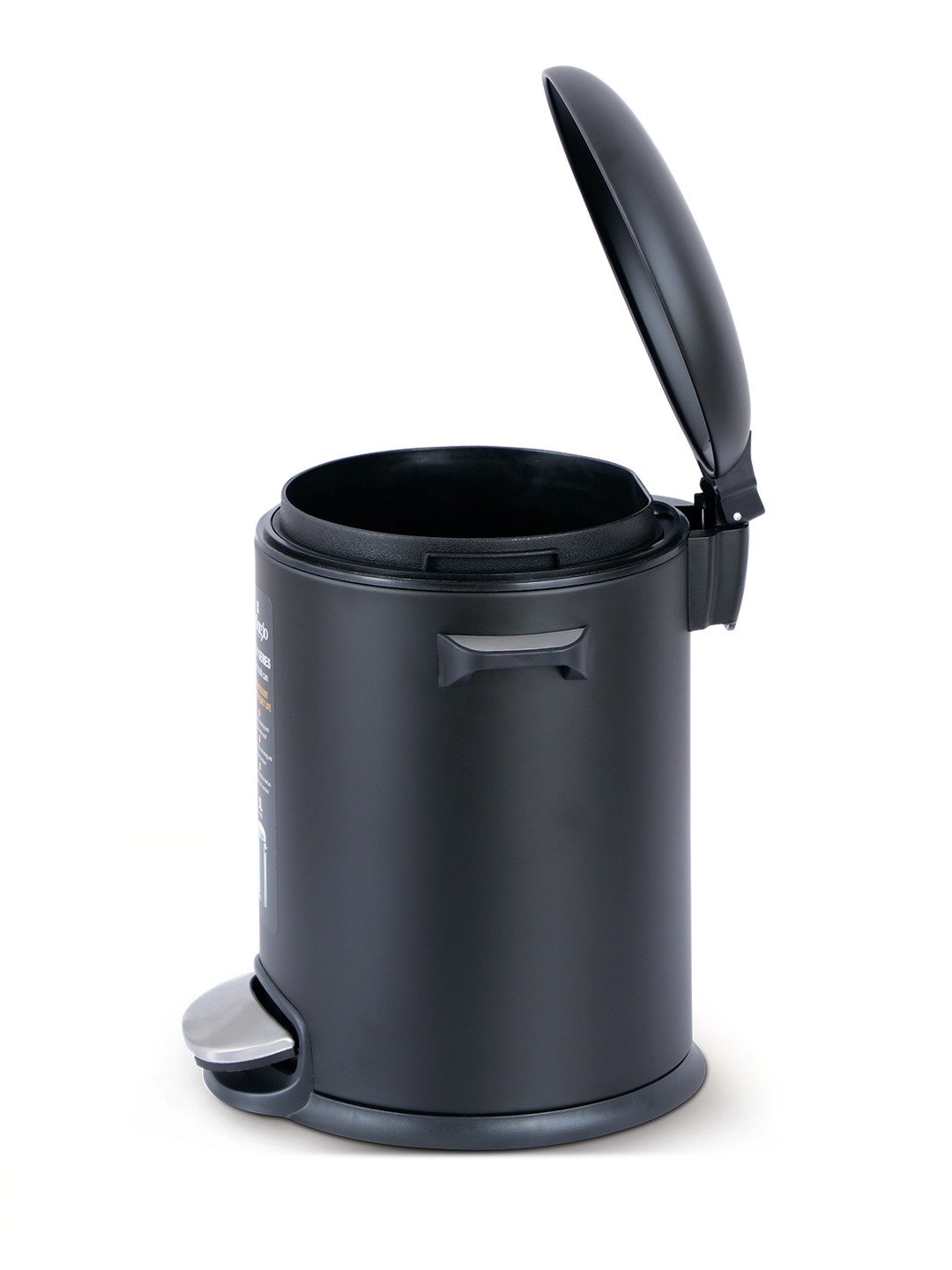 Bellagio Black 3L Dustbin 410High-Quality Stainless Steel Pedal Trash Can/DustBin With Plastic Bucket