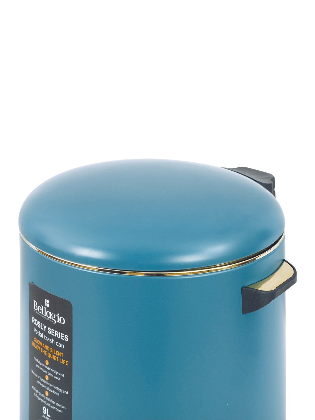 Bellagio Lavender Blue 9L Dustbin 410High-Quality Stainless Steel Pedal Trash Can/DustBin With Plastic Bucket