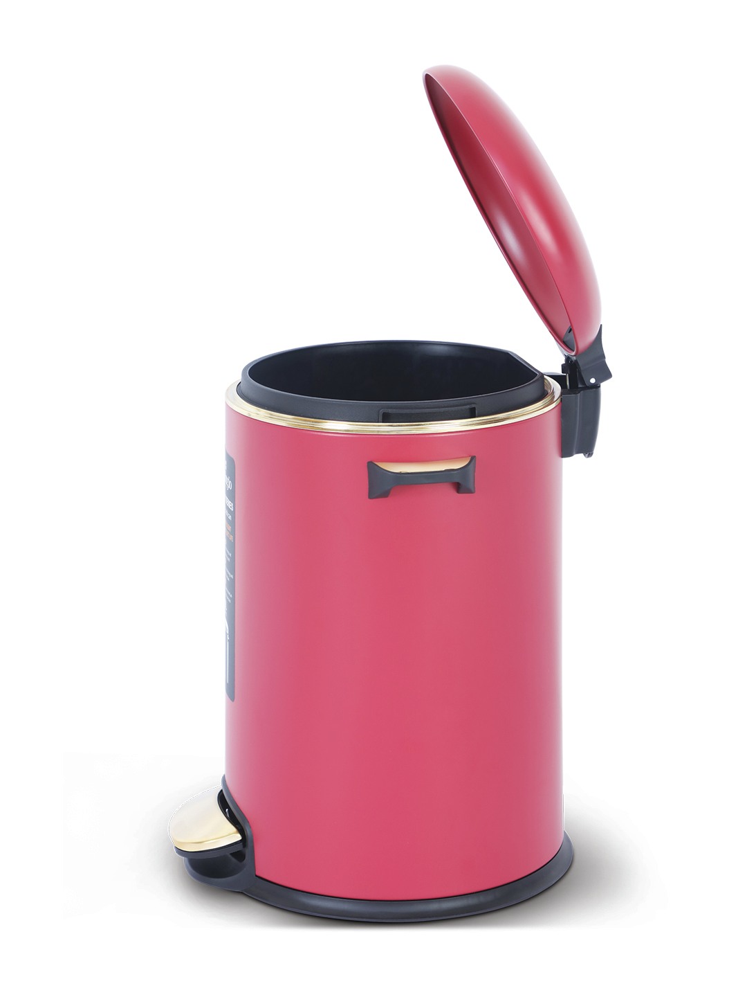 Bellagio Red 9L Dustbin 410High-Quality Stainless Steel Pedal Trash Can/DustBin With Plastic Bucket