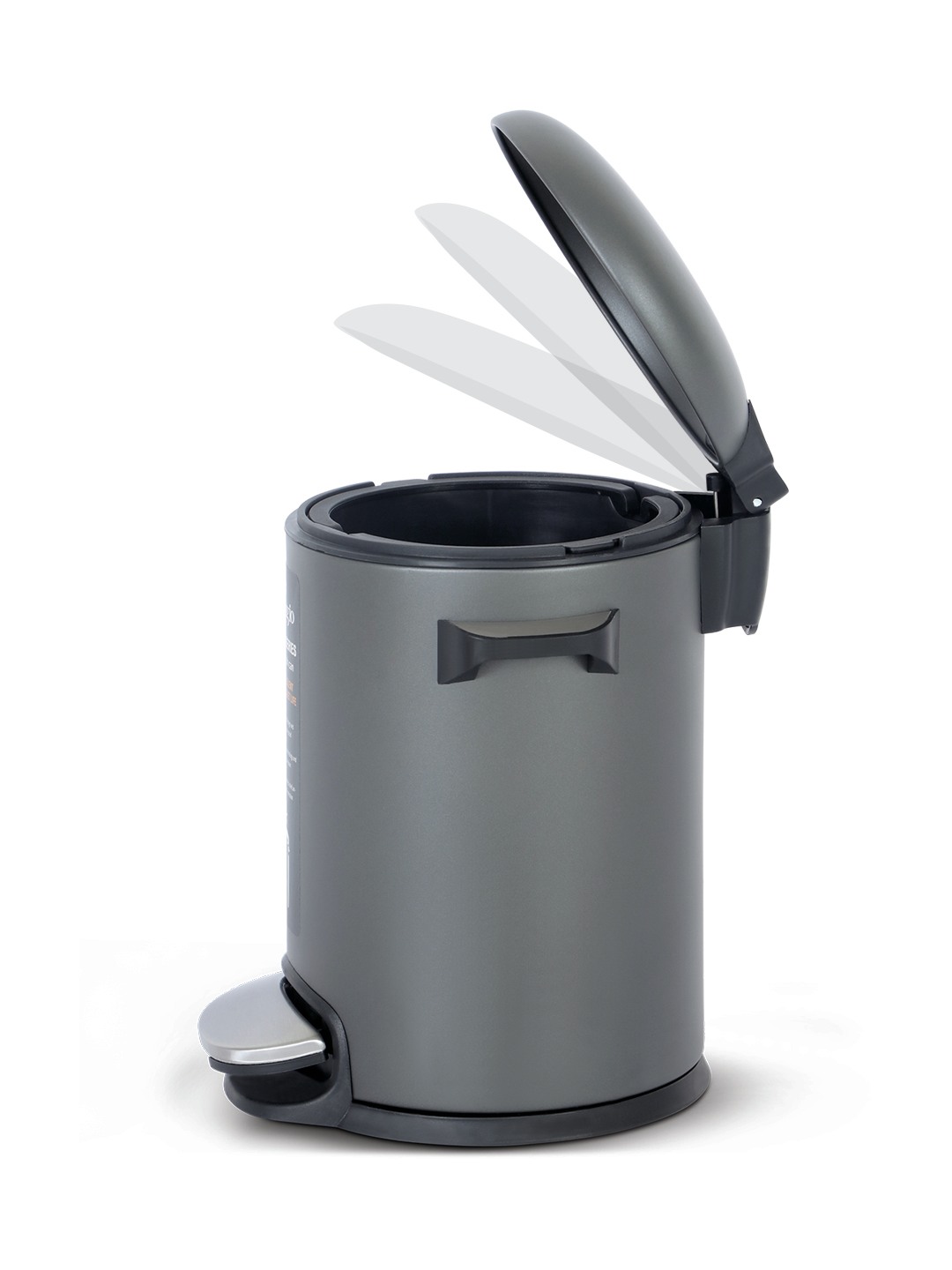 Bellagio Titanium Grey 3L Dustbin 410High-Quality Stainless Steel Pedal Trash Can/DustBin With Plastic Bucket