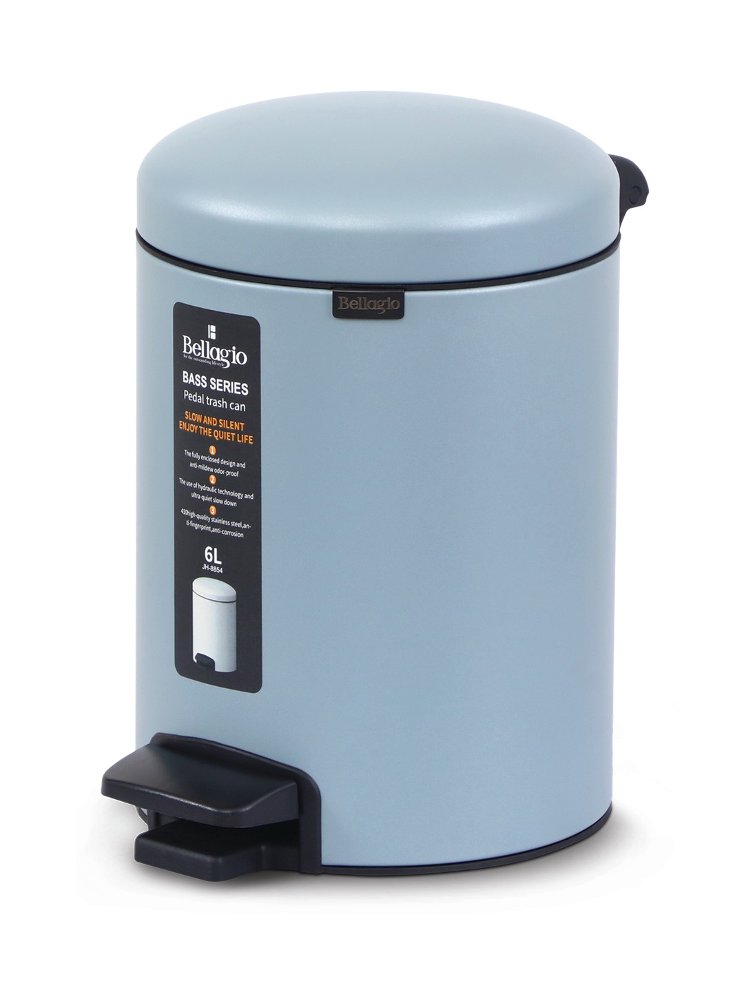 Bellagio Metal Green 6L Dustbin 410High-Quality Stainless Steel Pedal Trash Can/DustBin With Plastic Bucket
