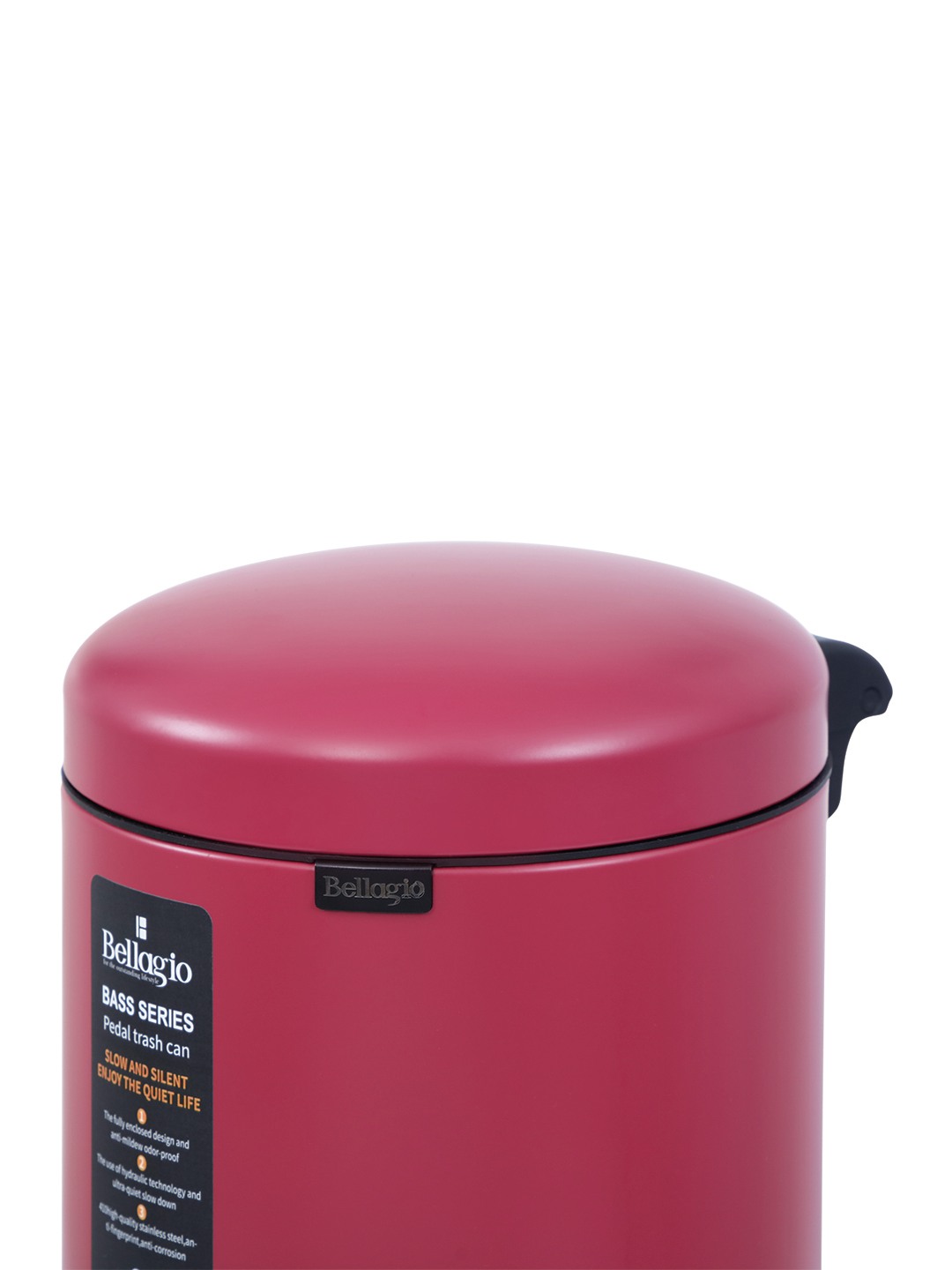 Bellagio Red 6L Dustbin 410High-Quality Stainless Steel Pedal Trash Can/DustBin With Plastic Bucket