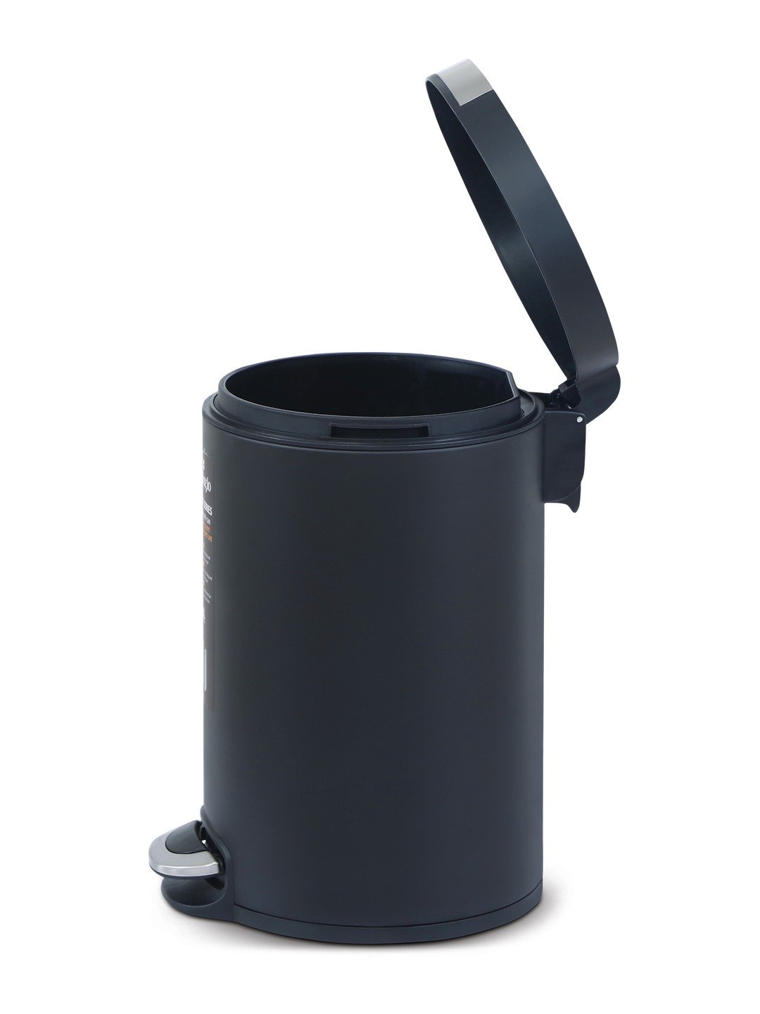 Bellagio Black 5L Dustbin 410High-Quality Stainless Steel Pedal Trash Can/DustBin With Plastic Bucket