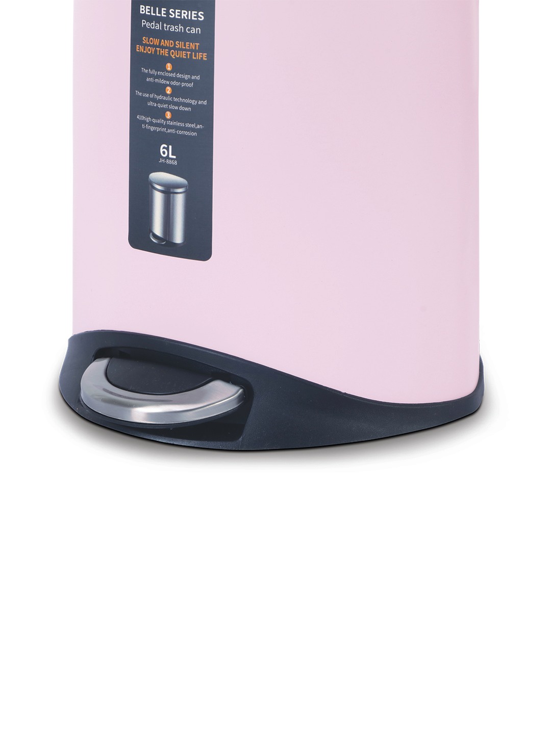 Bellagio Pink 6L Dustbin 410High-Quality Stainless Steel Pedal Trash Can/DustBin With Plastic Bucket