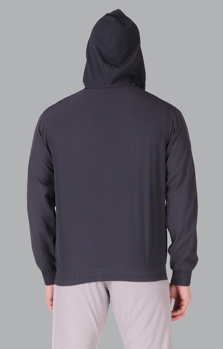 Fitinc | Men's Dark Grey Polycotton Striped Activewear Jackets 2